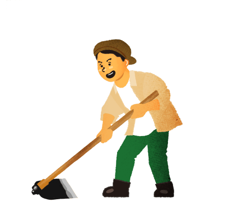 農業をしている人のイラスト